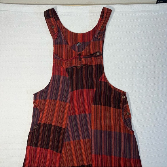 Women’s Boho Hippie Patchwork Pinafore Maxi Dress S/M Apron Style Festival Retro - Picture 3 of 8